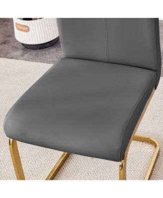 Streamdale Elegant Tempered Glass Dining Set (71"x35.4") with 8 Dark Gray Chairs