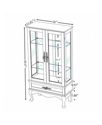 Lighted Cherry Glass Display Cabinet