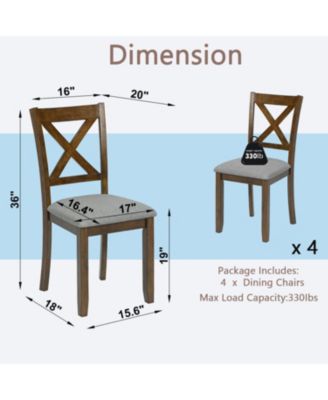 Walnut Dining Chairs Set of 4