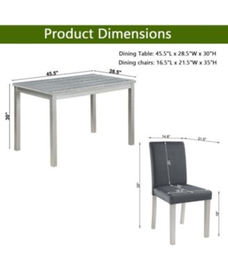 5-Piece Silver Grey Dining Set