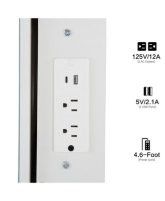 29.2" Vanity Table w/ LED Mirror Power Stool