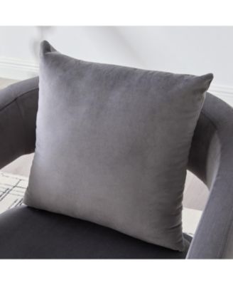 Velvet Open Back Accent Chair, Metal Legs