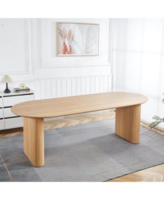 MDF Pedestal Dining Table - Modern Style, Easy Assembly