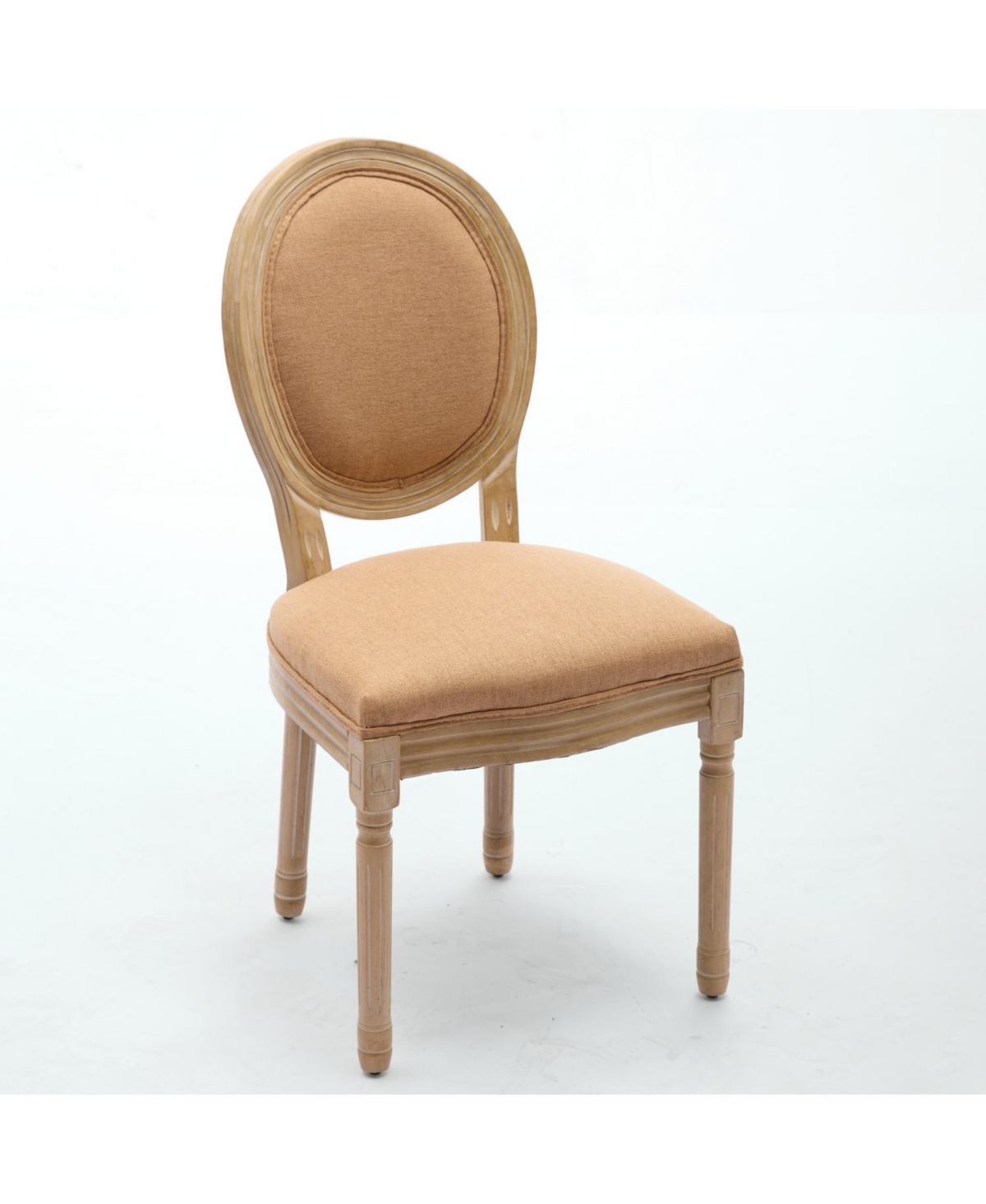 Streamdale Furniture French Style Linen Dining Chairs, Set of 2, Tan