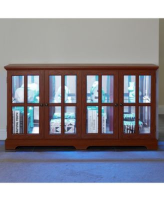 Vintage LED Curio Cabinet - Antique Glass Door Showcase