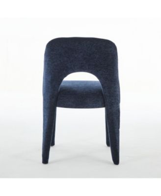 Streamdale Blue Chenille Dining Chairs - Hollow Back, Set of 2