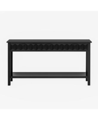 Fir Veneer Modern Stylish Console Table with Honeycomb Design,Suitable for Study,Entryway, Hallway, Living Room, Foyer