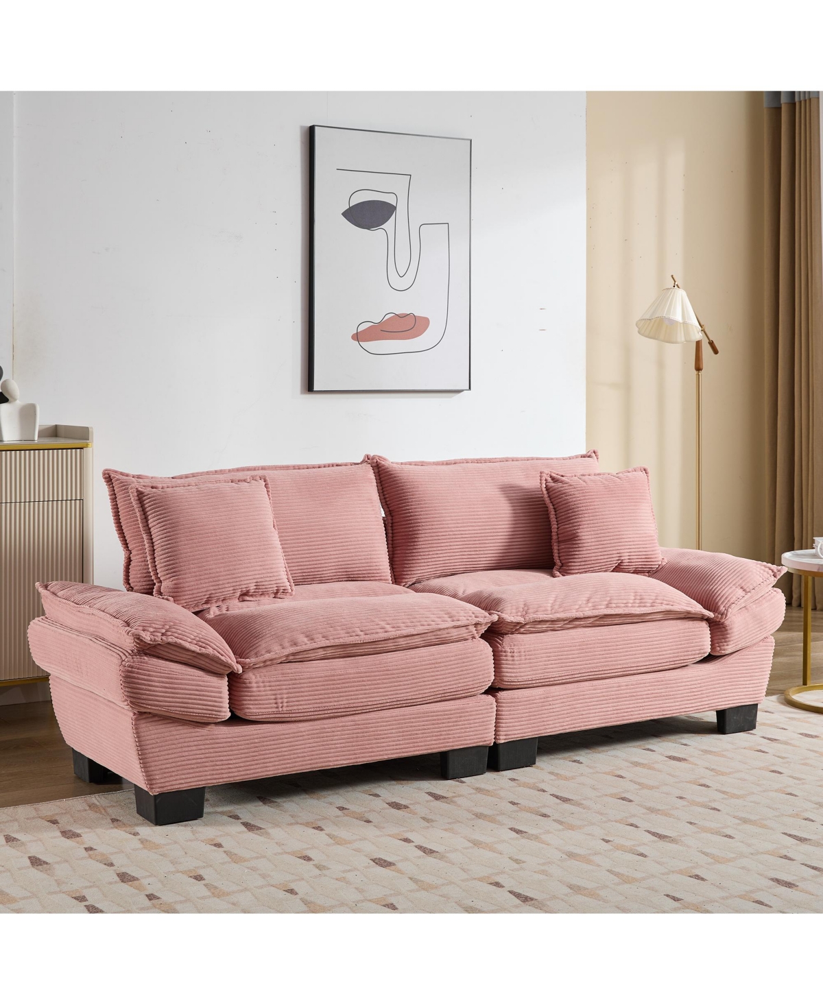 Streamdale Furniture Streamdale Corduroy Sofa Sleeper with Comfy Cushions