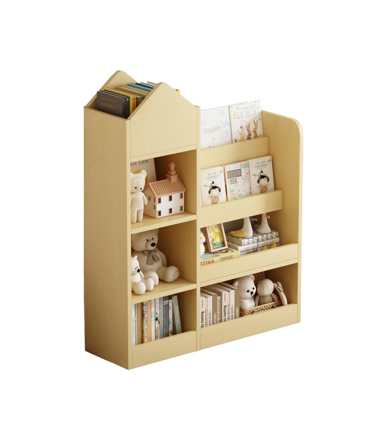 Streamdale Furniture Streamdale Kids Wooden Bookshelf with 6 Compartments, 2 Baskets, and Storage Bins