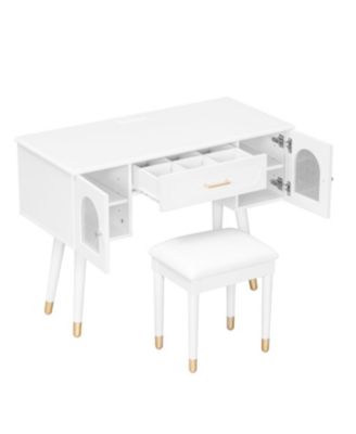 Vanity Makeup Table Set Charging Port