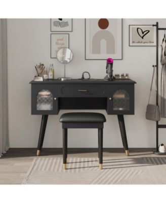 Vanity Makeup Table Set Charging Port