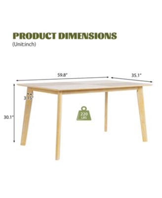 Retro Dining Table, Seats 6, Rubberwood Legs