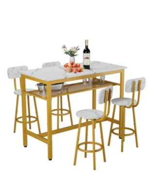 Kitchen Counter Height Table Set (Bar Table with 4 Chairs):