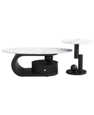 Modern Nesting Coffee Table Set - Oval & Round