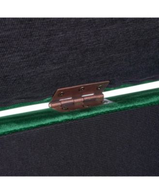 Velvet Storage Ottoman Bench with Pillow