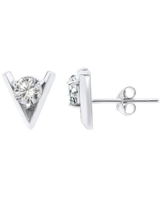 Cubic Zirconia V-Shape Post Earrings, Macy's Exclusive