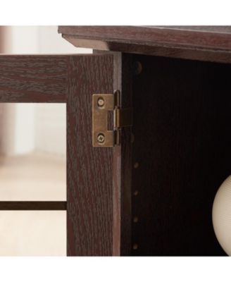 70" TV Stand with Fireplace & Storage - Cherry