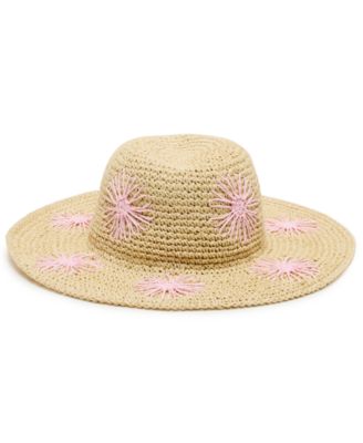 Floral Embroidered Straw Hat