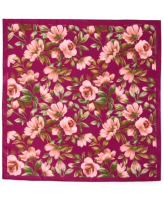 Vintage-Inspired Watercolor Floral Square Scarf