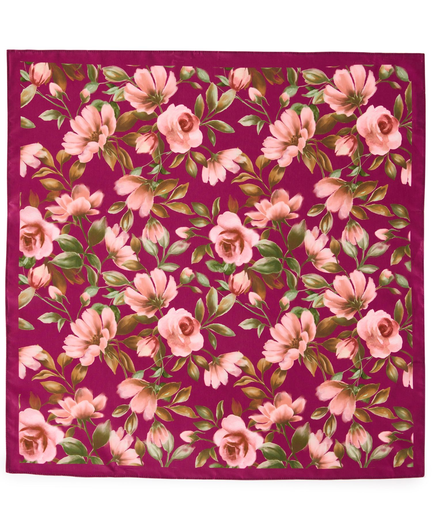 Vintage-Inspired Watercolor Floral Square Scarf