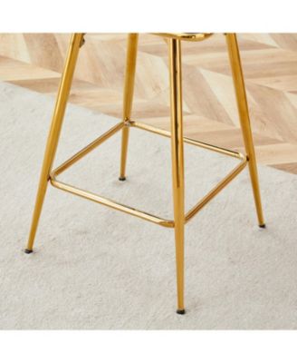 Rotating Swivel Chair Black Cotton Linen Gold Legs