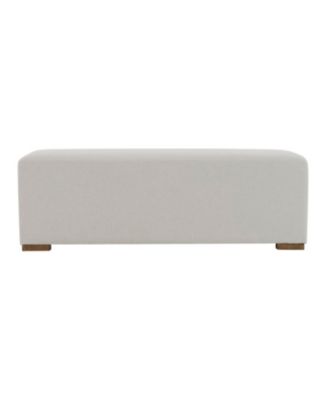 Streamdale Simple White Long Ottoman, Practical Furniture for Living Room and Bedroom