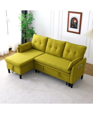 Streamdale Green L-Shaped Sectional Sofa with Storage
