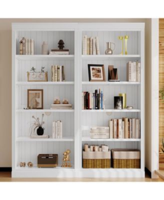 Streamdale + 5-Tier + Wood + Adjustable Shelves + Bookcase