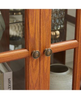 + 1 Pc. + Wood (Dark Oak) + LED Lighting + Curio Cabinet