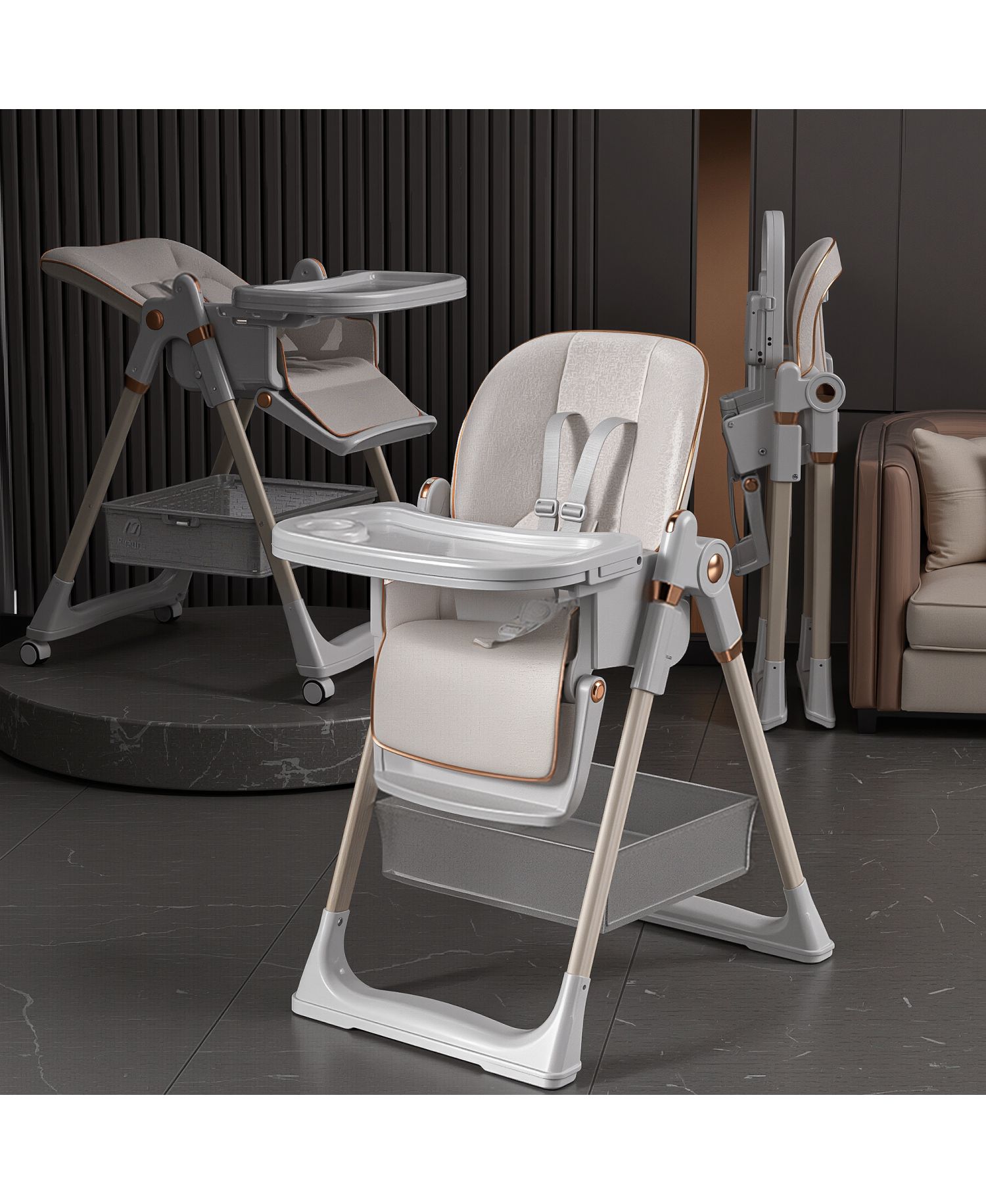 Adjustable Baby High Chair - Portable Feeding Seat