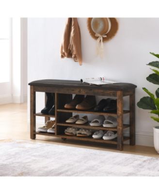 Streamdale Rubberwood Shoe Bench with Storage