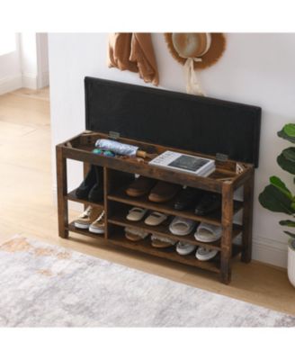 Streamdale Rubberwood Shoe Bench with Storage