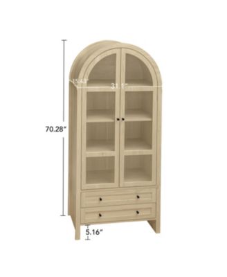 1 Pc. Wood Arched Design with Adjustable Shelves Kitchen Pantry Cabinet