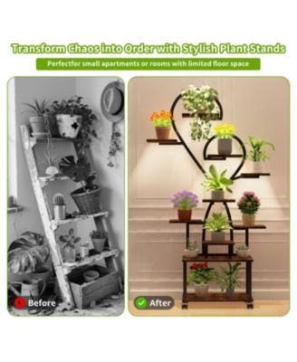 + Multi-Tier + Metal + Grow Lights + Plant Stand