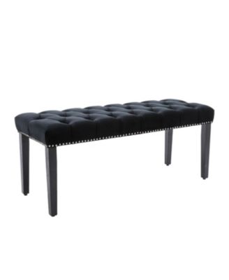 Streamdale Tufted Velvet Bench Ottoman