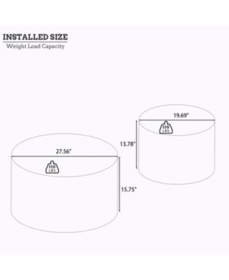 Burl Wood Nesting Coffee Table Set - 2-Piece Storage Tables