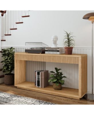 Streamdale 60" Modern 2-Drawer Fluted Console Table