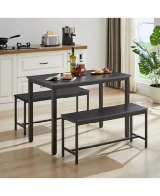 Industrial Dining & Bar Set with Benches