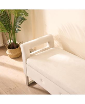 Velvet Storage Bench with Armrests - 67.91" Wide