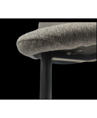 Streamdale Modern Linen Accent Dining Chairs (Set of 4), Black Metal Legs