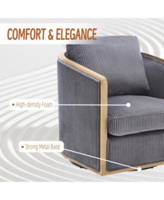 Streamdale Swivel Barrel Chair, Comfortable Accent Sofa, 360 Swivel, Cozy Lounge Chair