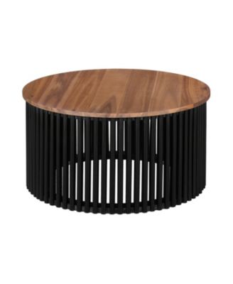 Acacia Wood Coffee Table - 30" Round Easy Assembly