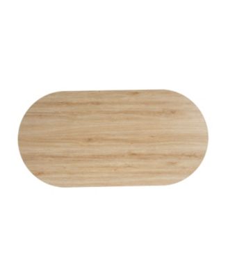 Oval Side Table with Accordion Door & Storage