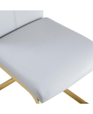 PU Leather Dining Chair Set of 4 Light Gray