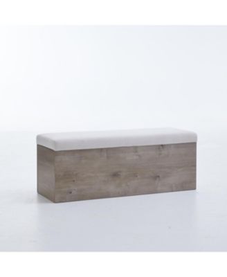 Shelton Ivory Chenille Storage Bench