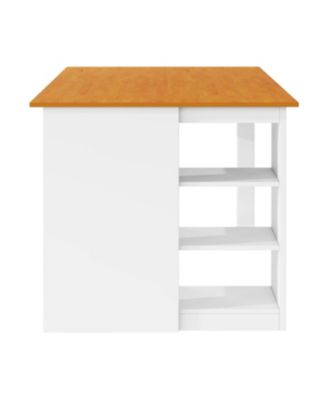 60" Farmhouse Counter Height Dining Set with Storage & Chairs, White