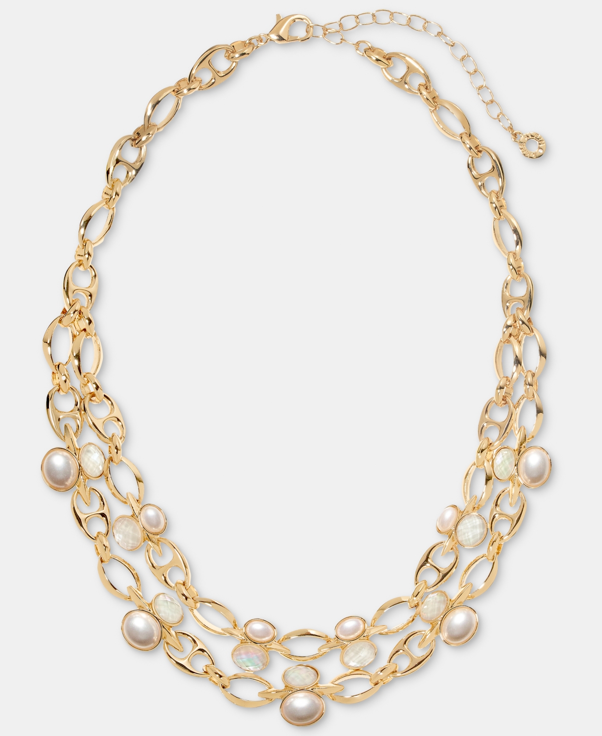 Anne Klein Stone & Mother-of-Pearl Layered Collar Necklace, 16" + 3" extender