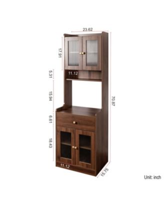 Streamdale Farmhouse Kitchen Hutch Buffet Cabinet with Microwave Stand