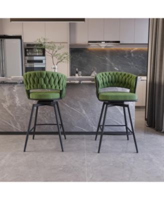 26" Linen Bar Stools Set of 2