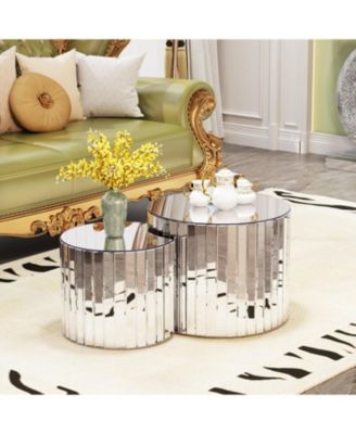 Luxury Silver Mirror Coffee Table - Modern Living Room